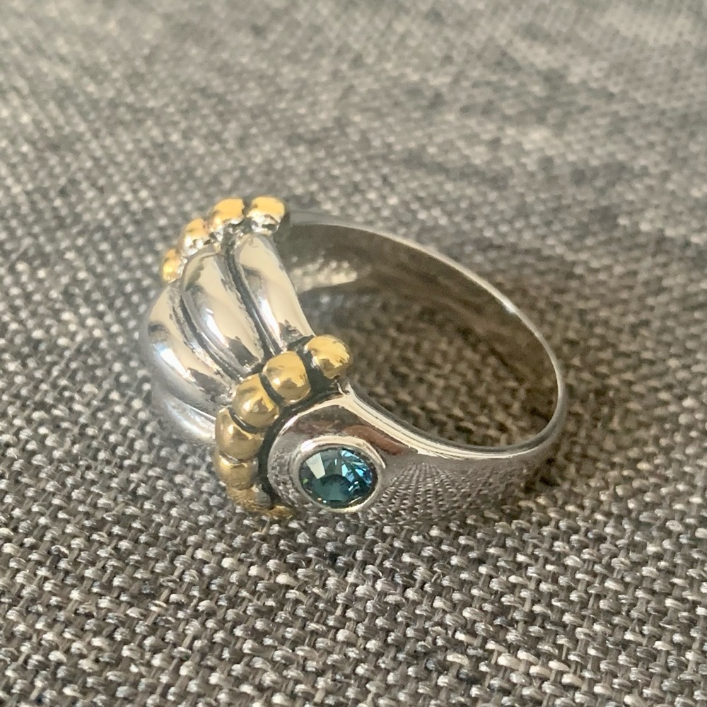 ✨NEW✨STUNNING SILVER & GOLD GEMSTONE SILVER RING - Picture 5 of 8